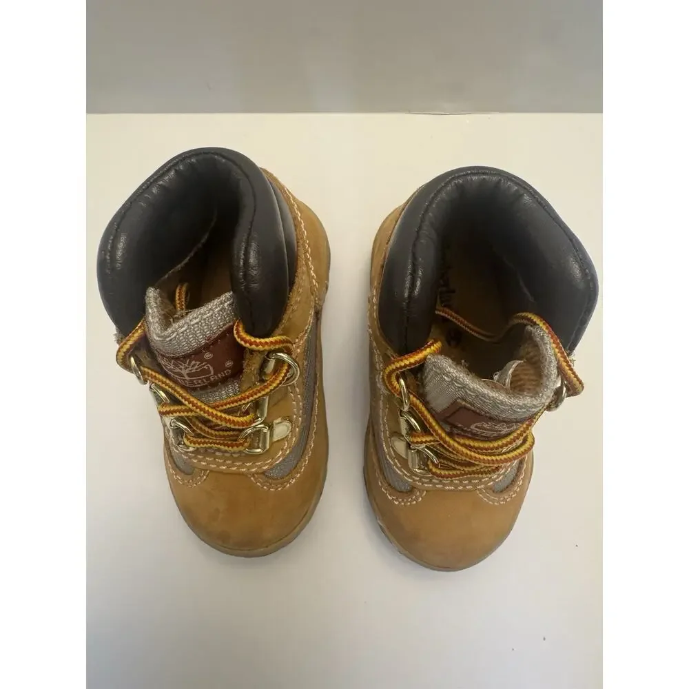 Timberland Toddler Boots Size 5 Wheat Nubuck Hiking Lace Up Classic
